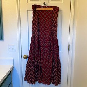 [Free People] Size 12 - Wine Plaid Maxi Skirt - Brand New with Tags!